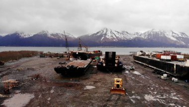 Seward Alaska tersanesinden manzaralar 