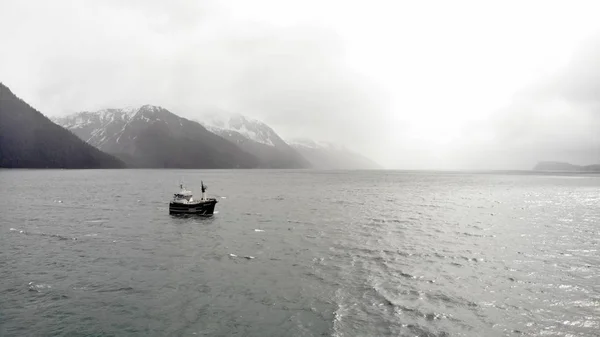 Bateau Pêche Commerciale Flétan Alaska — Photo