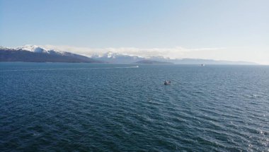 Homer Alaska'da Kachemak körfezi ve tükürük manzarası 