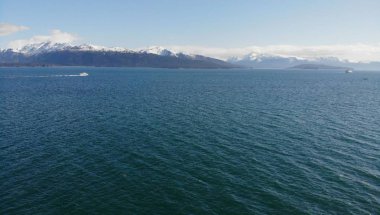 Homer Alaska'da Kachemak körfezi ve tükürük manzarası 