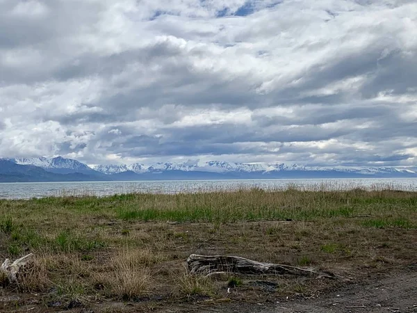 Kilátással Kachemak Öbölben Köpés Homer Alaska — Stock Fotó