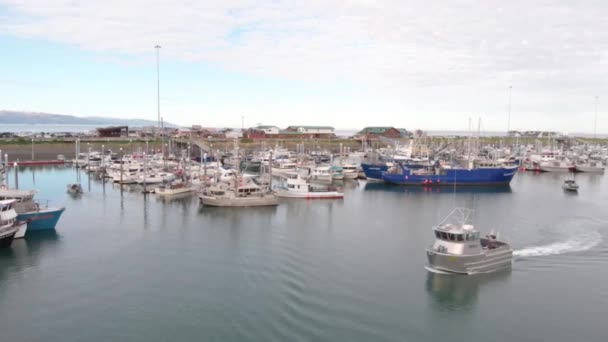Nieuw Gebouwde Commerciële Vissersboot Doen Zee Proeven Homer Alaska Voor — Stockvideo