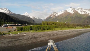 Seward Alaska 'dan bahar manzarası 