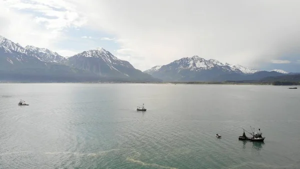 Pescadores Comerciales Salmón Que Trabajan Alaska —  Fotos de Stock