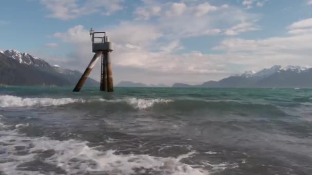 Hermosa Noche Seward Alaska — Vídeo de stock