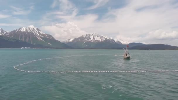 Kommerzielle Lachsfischer Die Alaska Arbeiten — Stockvideo