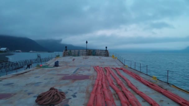 Pêche Subsistance Locale Saumon Large Une Barge Accostée — Video