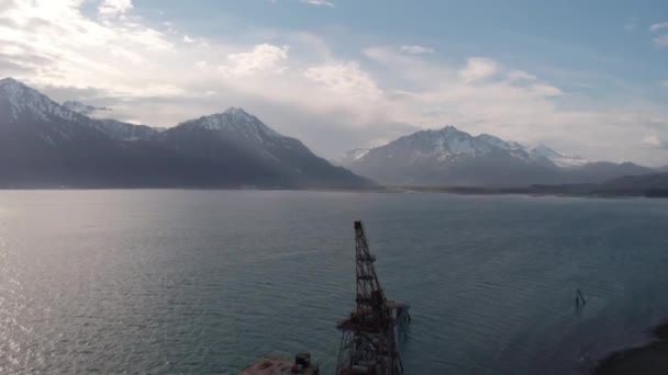 Bela Noite Seward Alaska — Vídeo de Stock