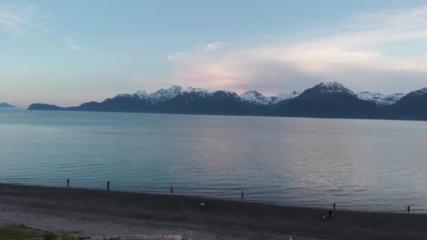 Hermosa Noche Seward Alaska — Vídeo de stock