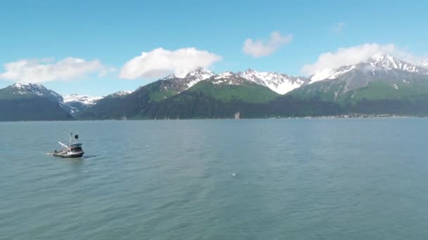 Commercial Fishing Boats Headed Salmon Grounds Alaska — Stock Video