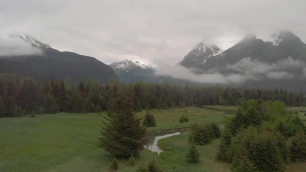 Uitzicht Vanaf Chugach Bergen Alaska — Stockvideo