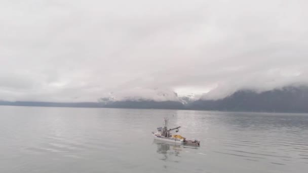 Obchodní Rybářské Čluny Mířící Lososem Aljašky — Stock video