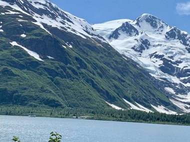 Stunning views of Portage glacier in Alaska  clipart