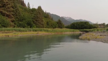 Yaz aylarında Engebeli Alaska sahil şeridi 