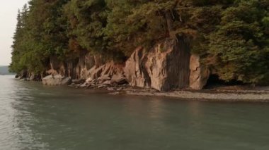 Yaz aylarında Engebeli Alaska sahil şeridi 