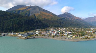Scenic views of Seward, Alaska and the surrounding area clipart