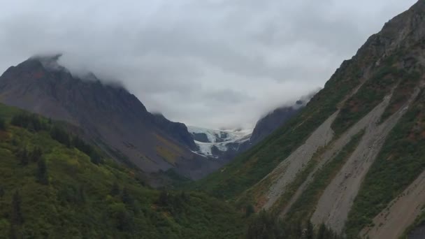 Berggipfel Und Gletscher Alaska — Stockvideo