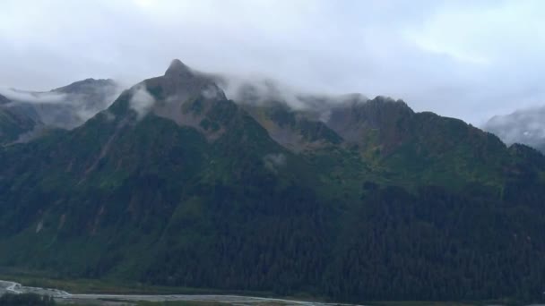Cima Montañas Glaciares Alaska — Vídeo de stock