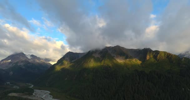 Mountain Top Uitzicht Alaska Tijdens Herfst — Stockvideo