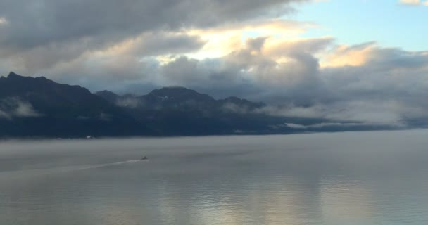 Przemysł Morski Statki Wycieczkowe Łodzie Rybackie Naturalna Sceneria Seward Alaska — Wideo stockowe