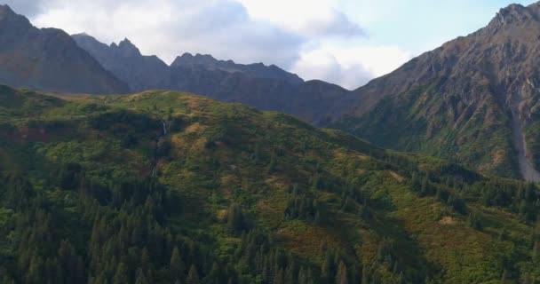 Vistas Incríveis Queda Das Montanhas Chugach Seward Alasca — Vídeo de Stock