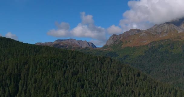从丘加奇山脉和西沃德 阿拉斯加惊人的秋天景色 — 图库视频影像