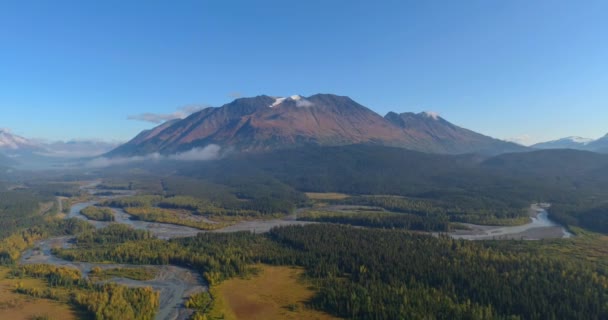 Increíbles Vistas Otoño Desde Las Montañas Chugach Seward Alaska — Vídeo de stock