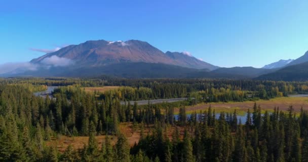 Atemberaubende Herbstaussichten Von Den Chugach Mountains Und Seward Alaska — Stockvideo