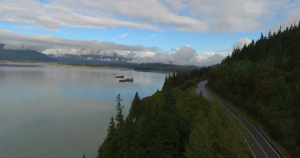 Atemberaubende Herbstaussichten Von Den Chugach Mountains Und Seward Alaska — Stockvideo