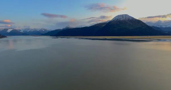 Alaska Manzaralı Bir Otoyoldan Akşam Manzaraları — Stok fotoğraf