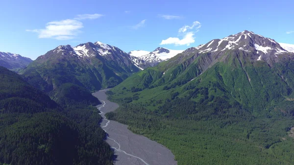 Sommarglaciärer Och Berg Alaska — Stockfoto