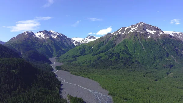 Geleiras Montanhas Verão Alasca — Fotografia de Stock