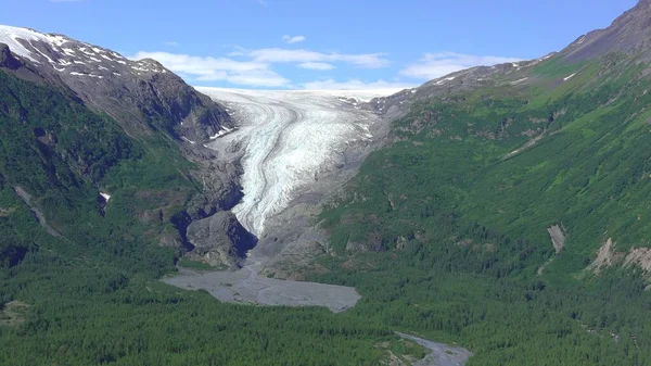 Летние Ледники Горы Аляске Стоковое Фото