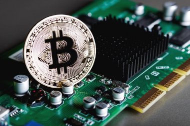 elektronik bir Pano üzerinde bitcoin