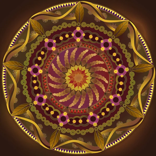 Sun charisma knowledge. Based on Tarot symbols. Could be printed for interior or on textile. You can order your individual mandala.