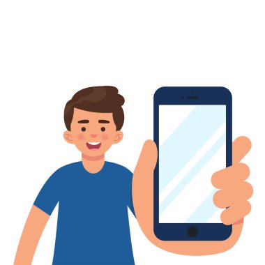 Akıllı telefon ekranı vektör illüstrasyon gösteren boy 