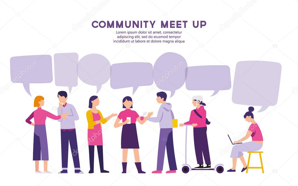 Community meet up vector illustration  