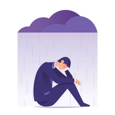 Depresyonda işadamı vektör illüstrasyon