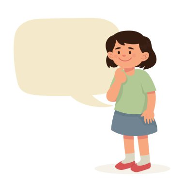 konuşma balonu ile çizgi film kız karakteri