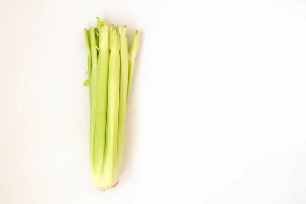 Green Fresh Celery Stalk Stick Isolated White — Stock Photo, Image