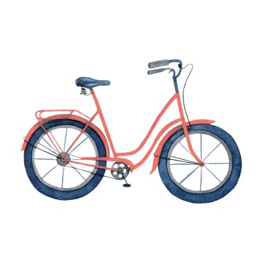 Suluboya resim Bisiklet. 