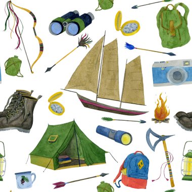 Sulu Boya Dikişsiz zammı illüstrasyon.