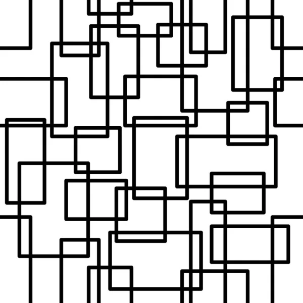 无缝的向量例证 没有填充的黑色和白色正方形 — 图库矢量图片