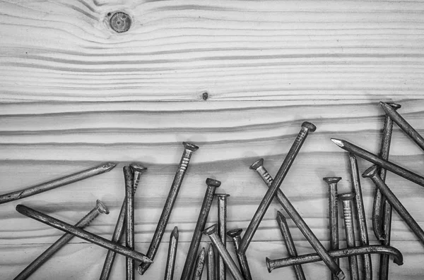 Unhas Velhas Uma Mesa Madeira Preto Branco — Fotografia de Stock