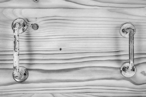 Antiche Maniglie Tavolo Legno Bianco Nero — Foto Stock