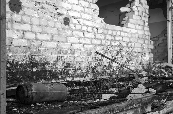 Oorlog Oekraïne Regeling Shyrokyne Donetsk Regio September 2018 Gebouwen Vernietigd — Stockfoto