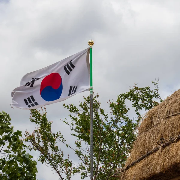 Streaming Korean Flag in the historical Yangdong Folk Village.