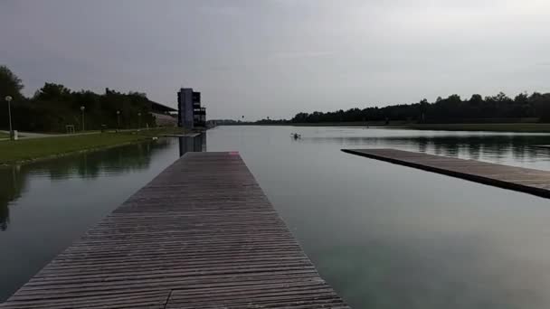 Regattastrecke Regatta Course Oberschleiheim Munich Tidligere Kurs 1972 Bayern Sør – stockvideo