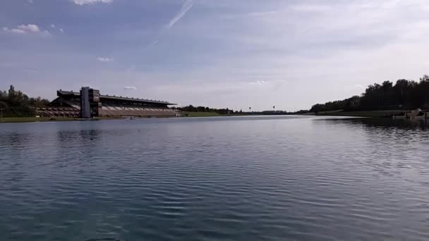 Regattastrecke Oberschleißheim München Ehemaliger Olympiapark Von 1972 Bayern Süddeutschland — Stockvideo