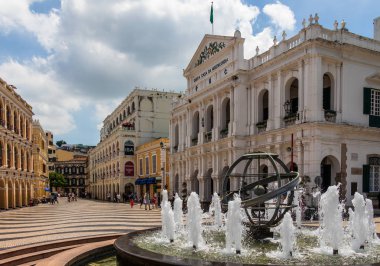 Tarihi merkez Meydanı Largo yapmak Senado, Senato ve Museu da Santa Casa da Misericordia de Macau. S, Makao, Çin, Asya.